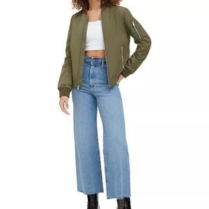 Olive Green Women's Bomber Jacket